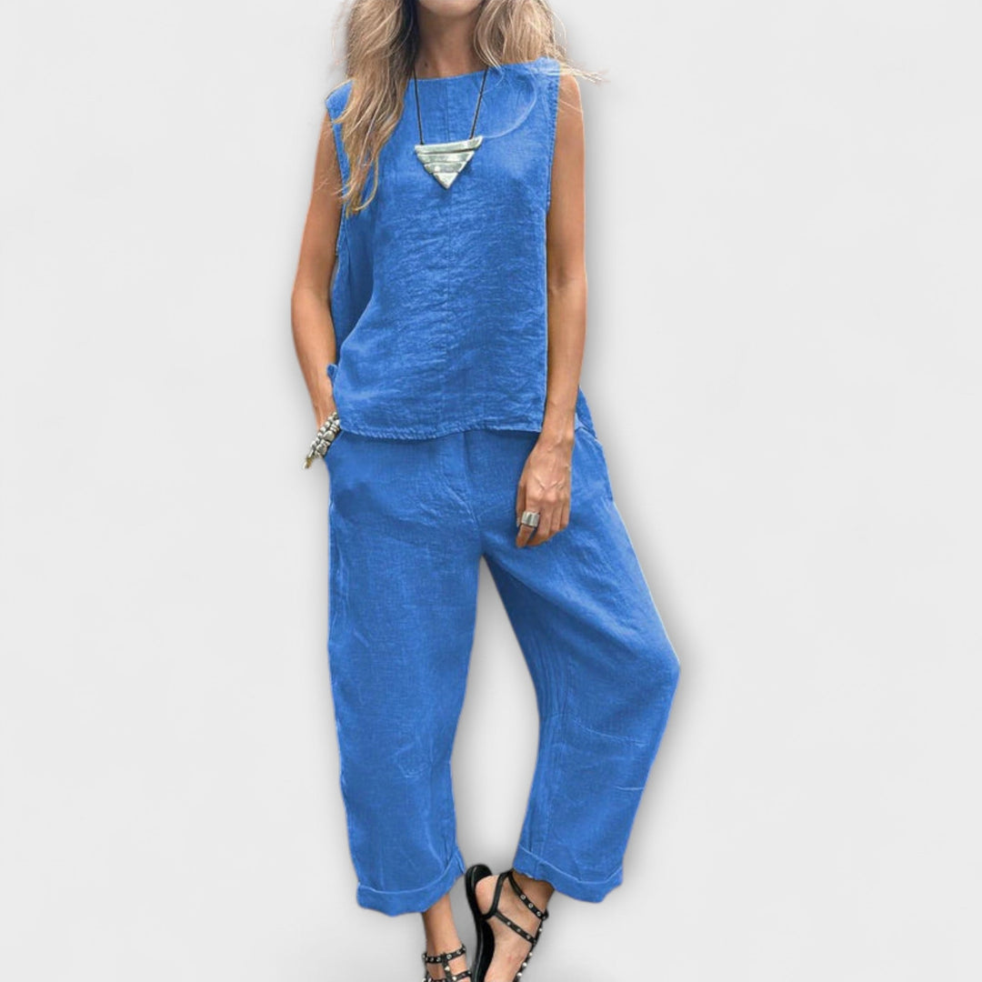 Jennifer - Atsipalaidavęs medvilnės-lino komplektas