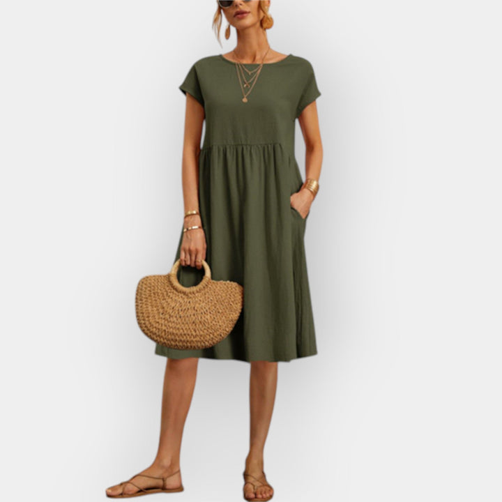 Minimalistinės Linijos Midi Suknelė