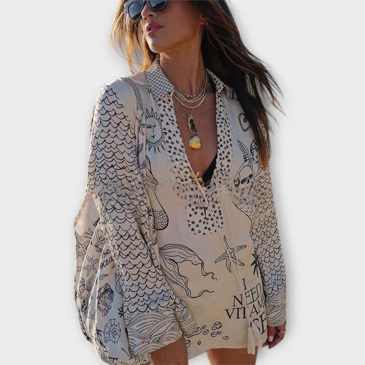 Liv - Satino Vandens Kutai Marškiniai ir Šortai Rinkinys