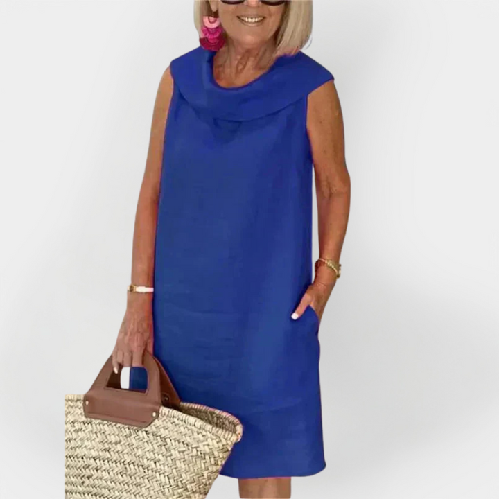 Su Kryžmine Apykakle Suknelė