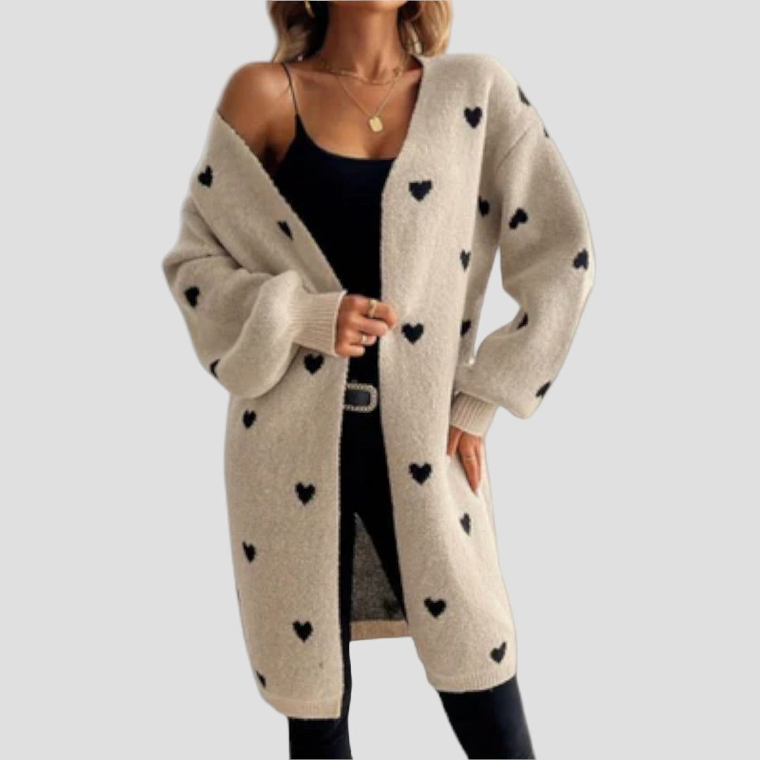 Džulija - Kardiganas su širdies raštu