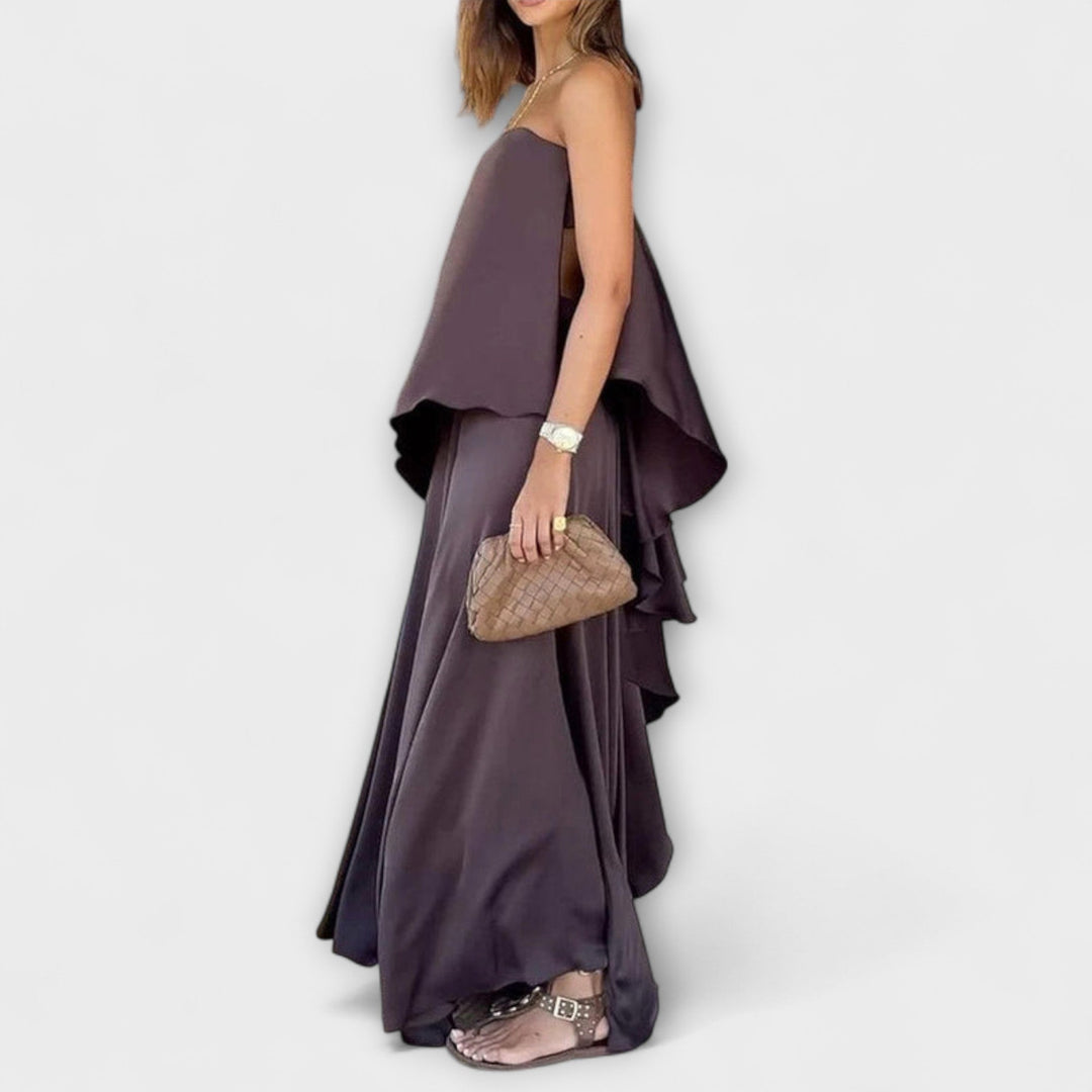 Ruby - Stilingas be rankovių bandeau topas ir sijonas