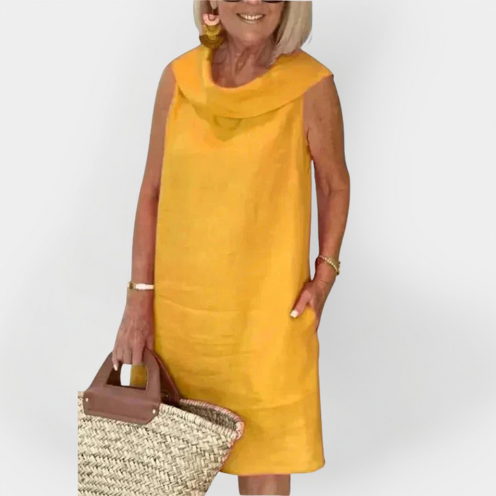 Su Kryžmine Apykakle Suknelė