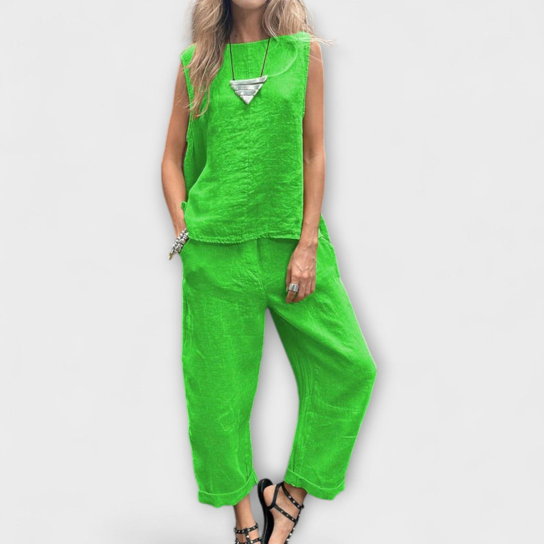 Jennifer - Atsipalaidavęs medvilnės-lino komplektas