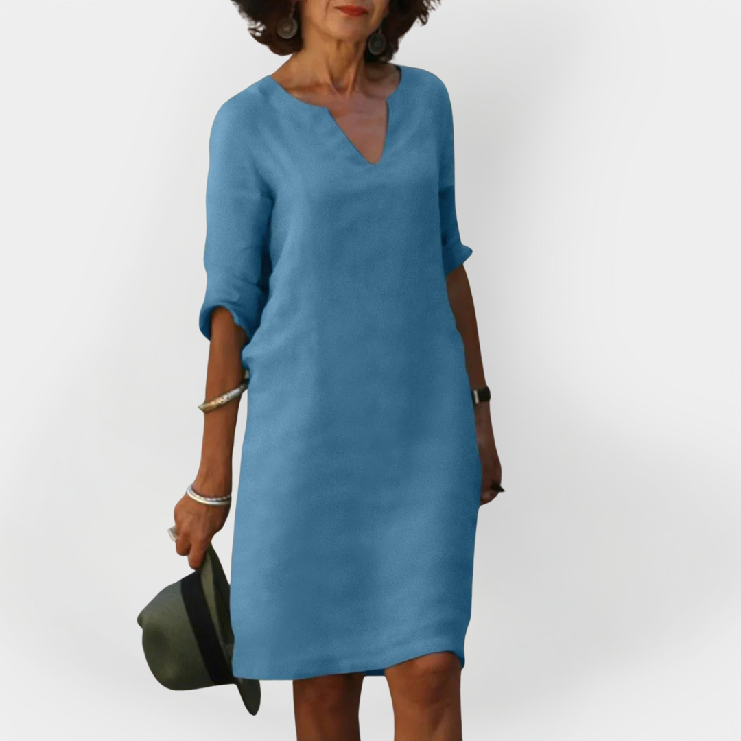 Kasdienė Suknelė su V Formos Iškirpte