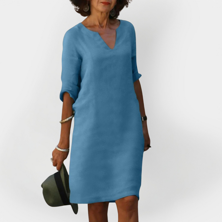 Kasdienė Suknelė su V Formos Iškirpte