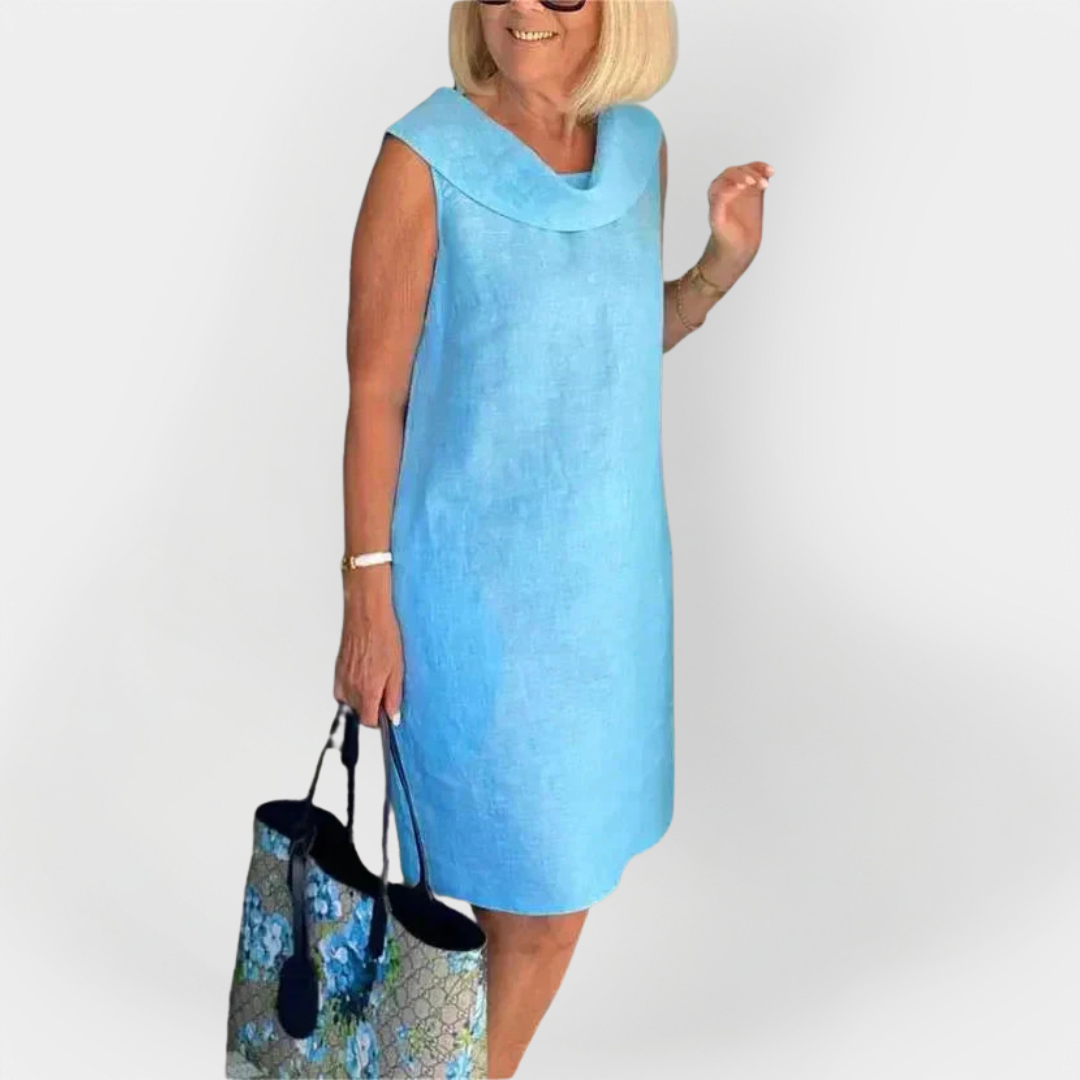 Su Kryžmine Apykakle Suknelė