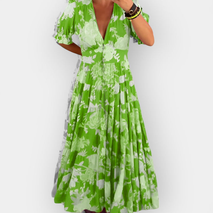 Lengva Gėlių Suknelė su Kišenėmis