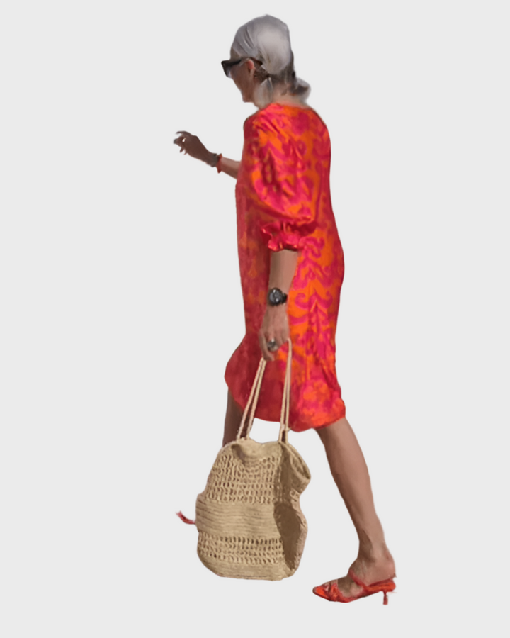 Midi Gėlėta Suknelė