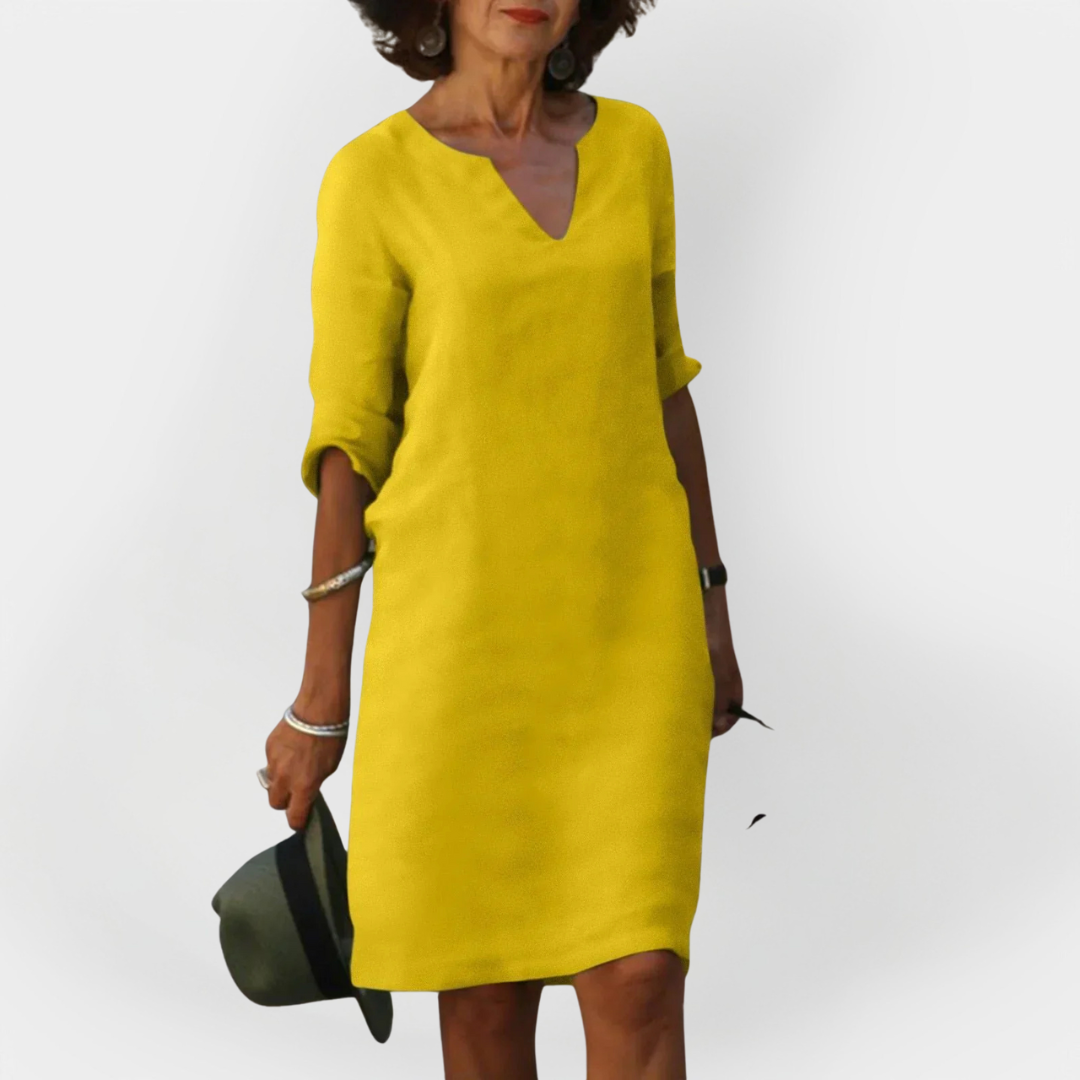 Kasdienė Suknelė su V Formos Iškirpte