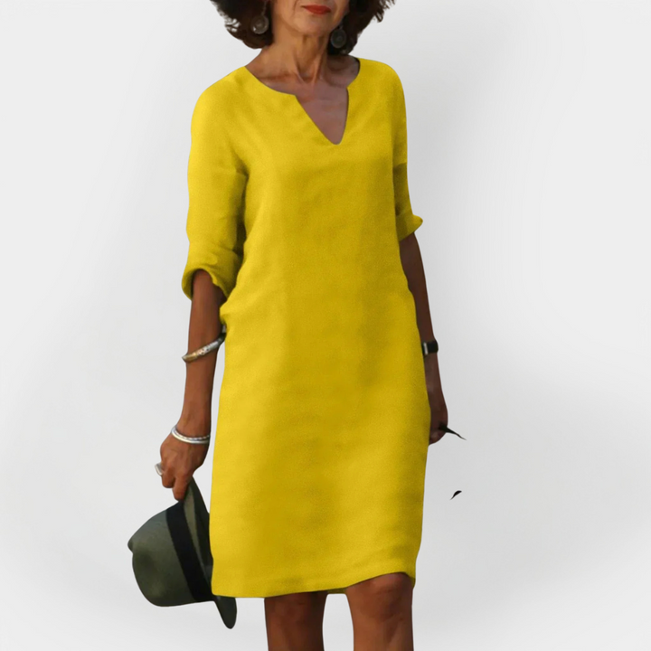 Kasdienė Suknelė su V Formos Iškirpte