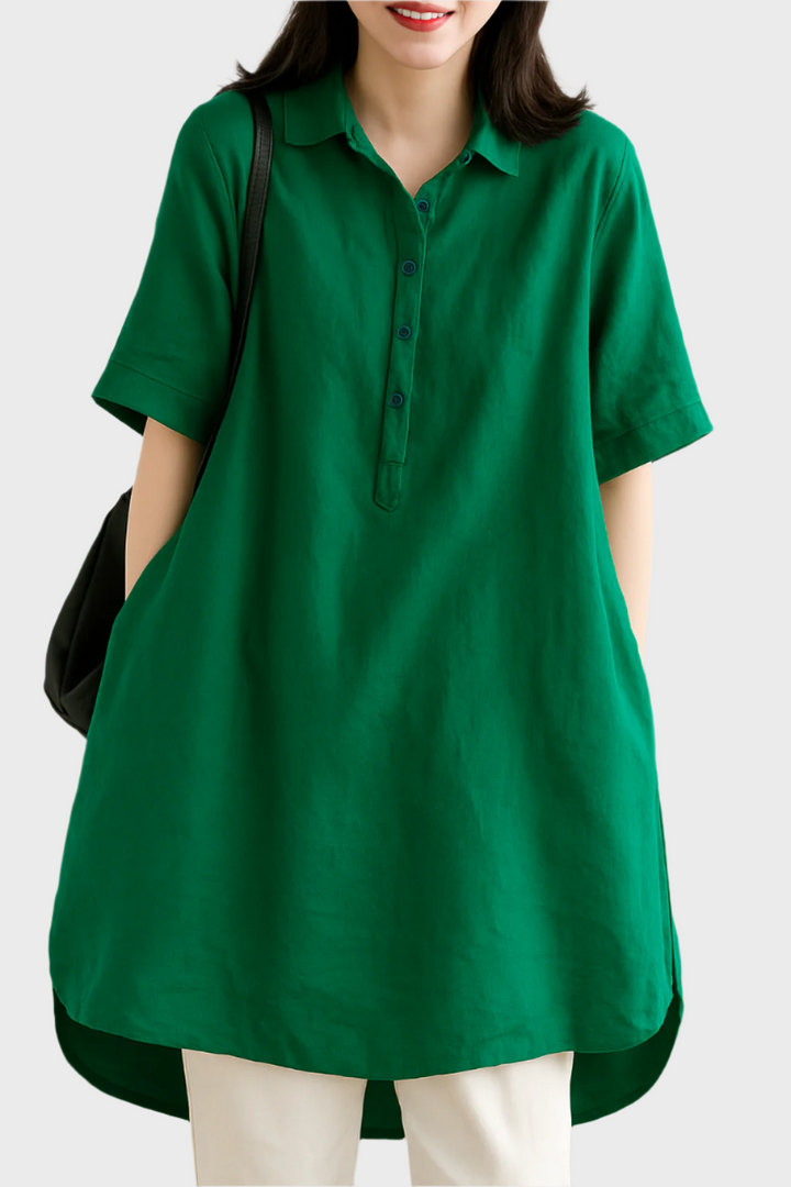 Lengva Lino Marškinėlių Suknelė