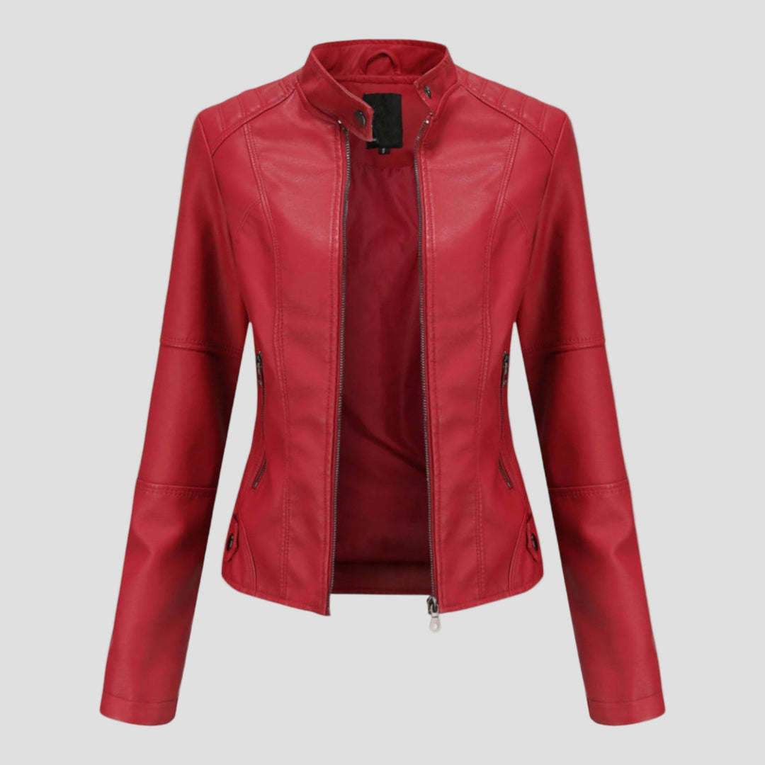 Skaistė- Elegantiškas odinis paltas