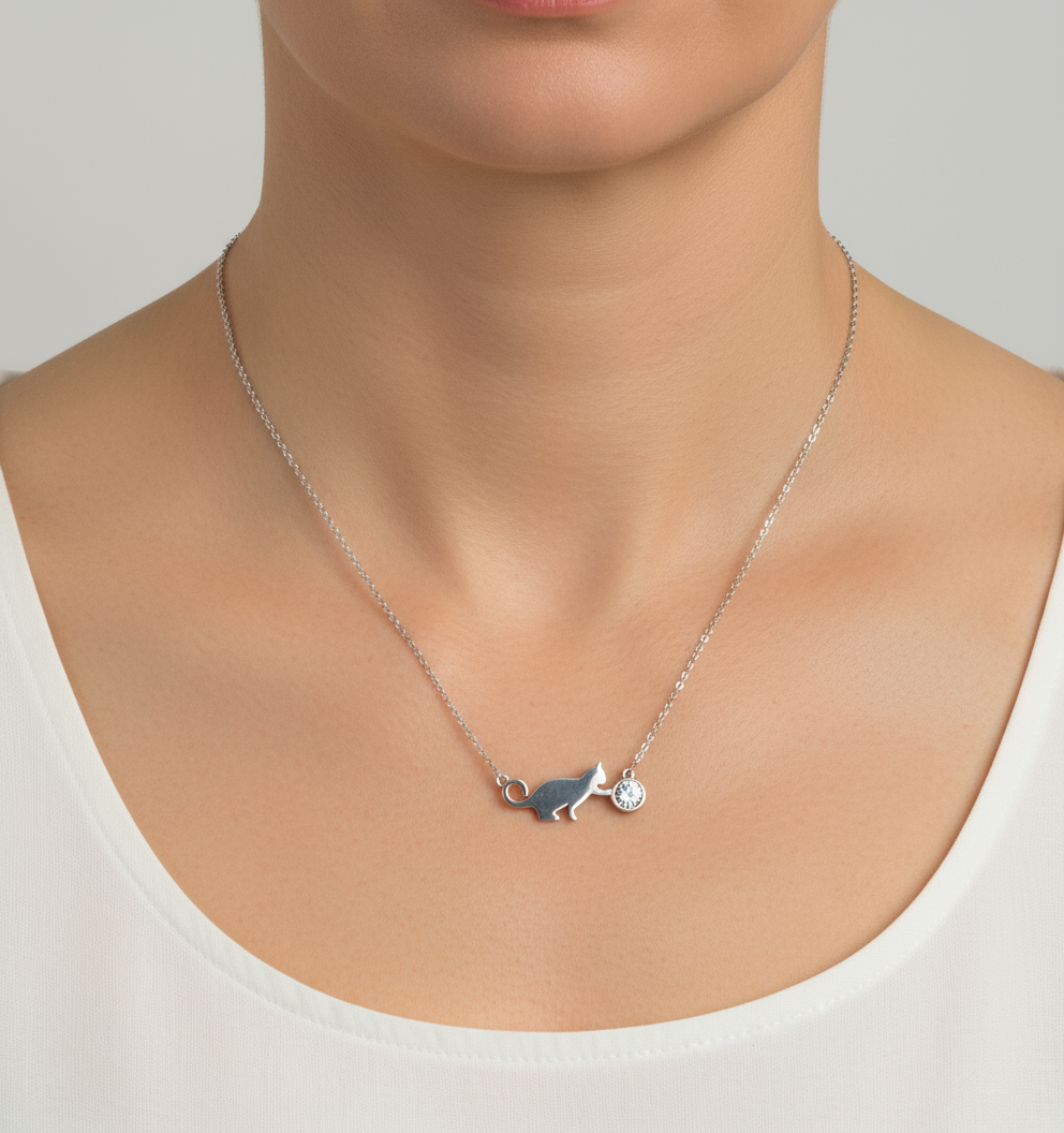 Bella - Kaklo grandinėlė su katinu