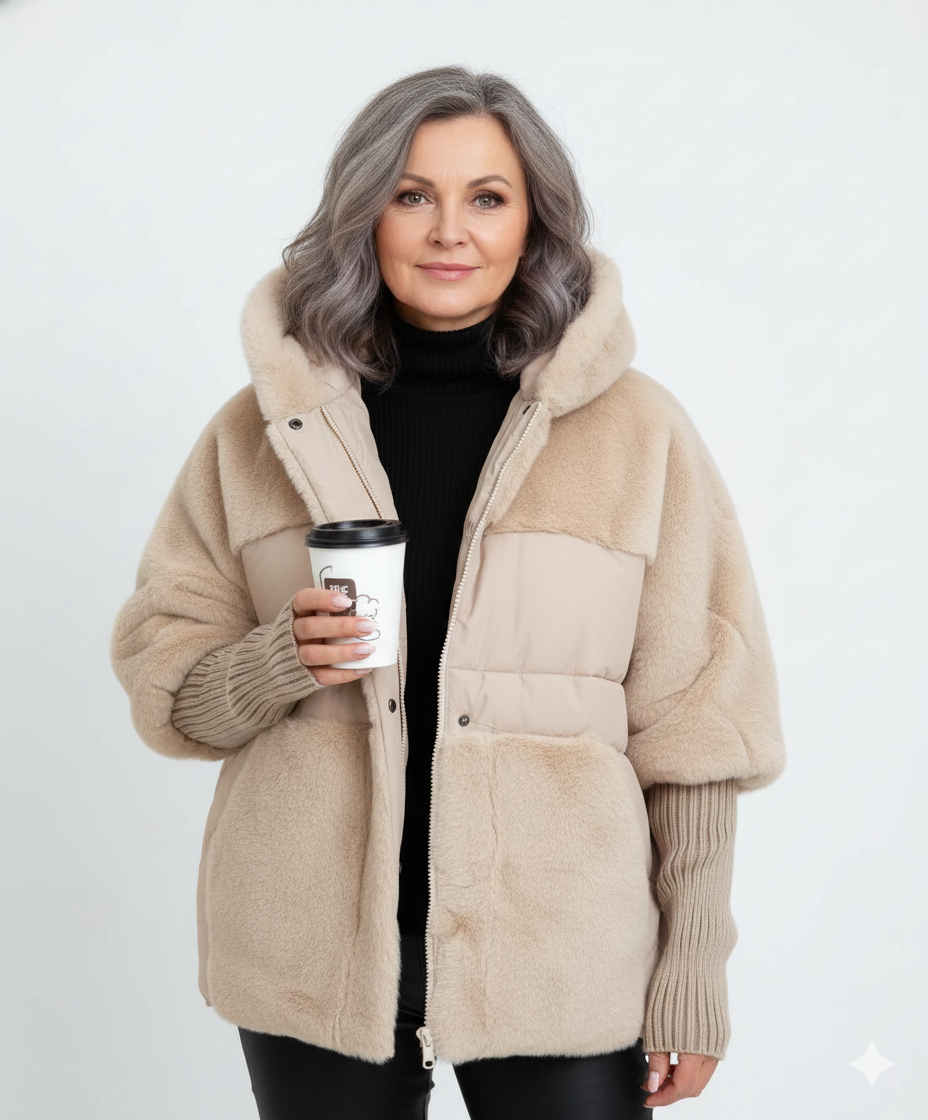 Dominika - Šiltas pūkinis paltas