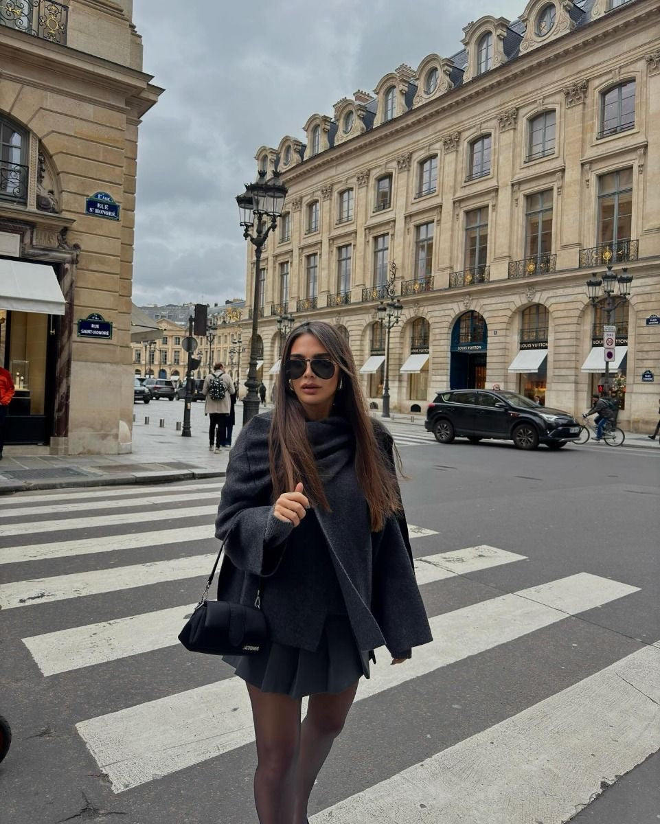 Elena - Stilingas Elegantiškas Cape Paltas