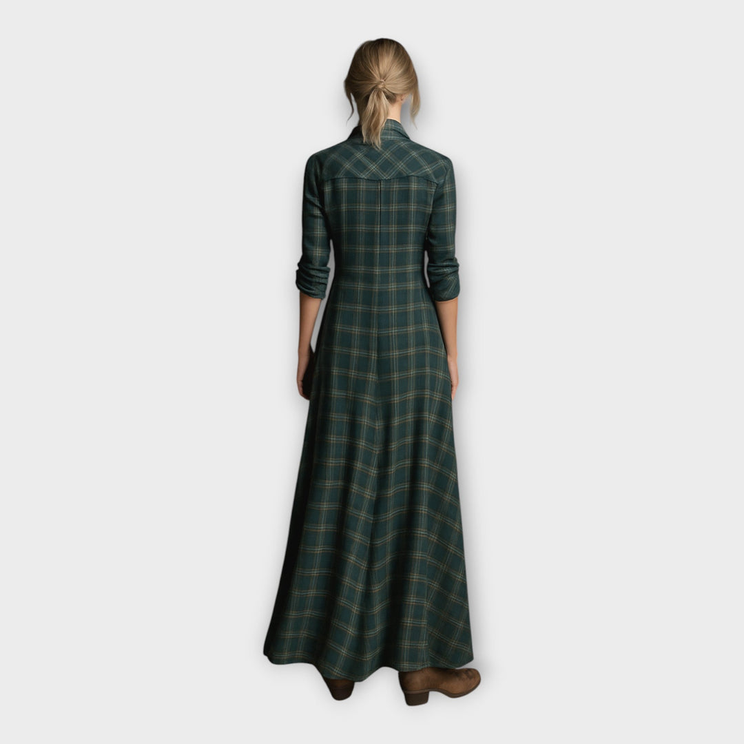 Elegantiška laikmečio stiliaus palaidinė suknelė