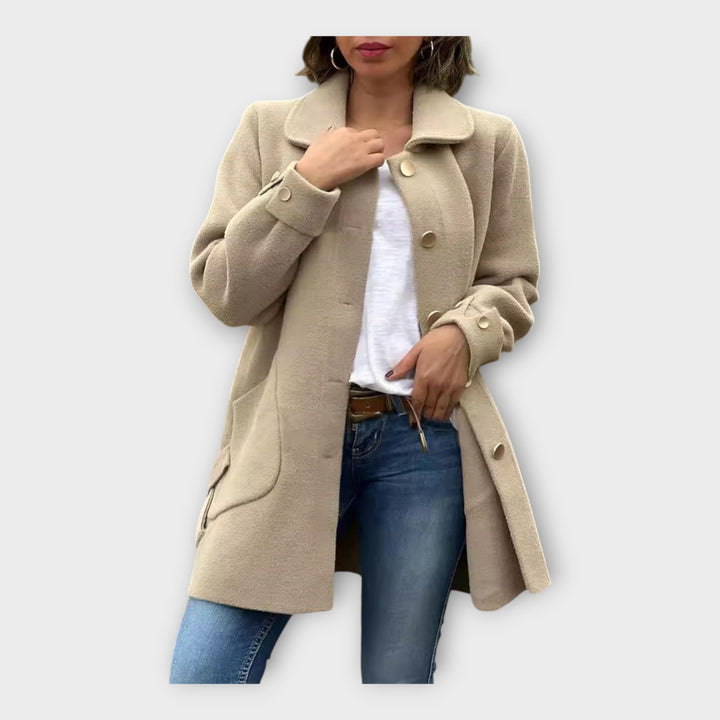 Μακρύ Πανοφώρι με Κλασική Γραμμή και Κουμπιά