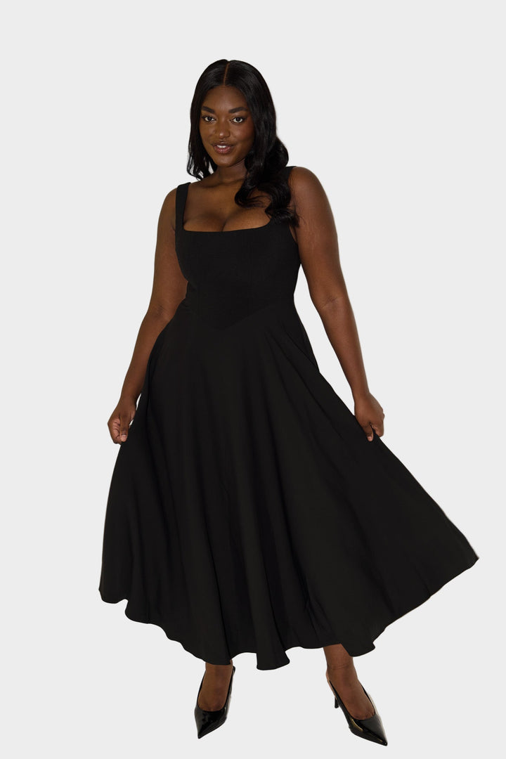 Nostalginis Oro Midi Suknelė su Elegantiška Linija ir Natūralia Judesiu