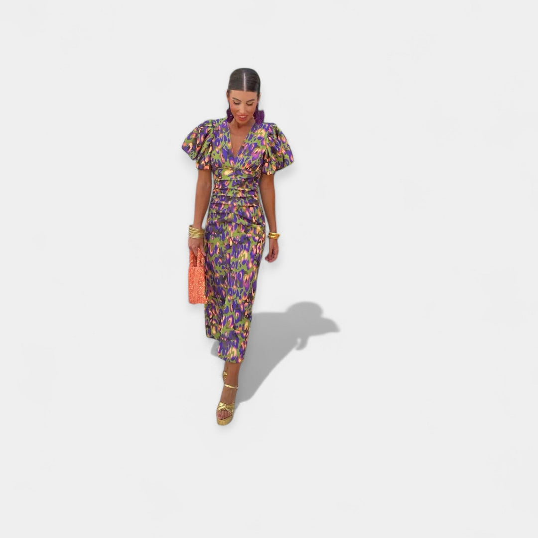 Suknelė su Rankovėmis ir Volanais