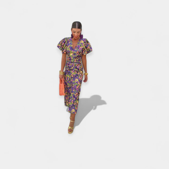 Suknelė su Rankovėmis ir Volanais