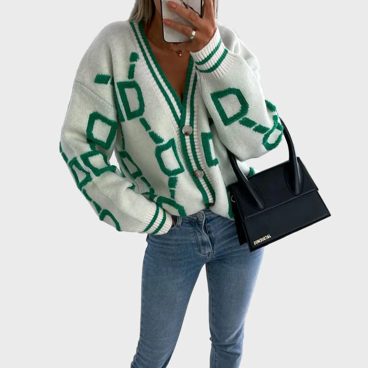 Moderni Megzta Liemenė su Geometriniu Raštu