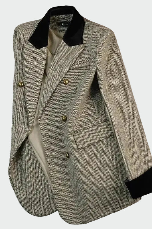 Džinsinis švarkas su dvigubu užsegimu