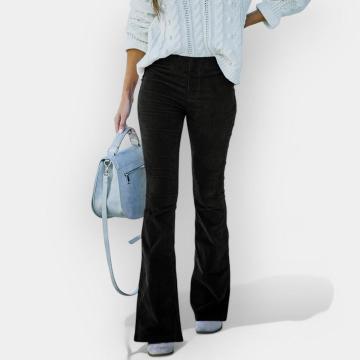 Aukšto juosmens plačių kojų kelnės