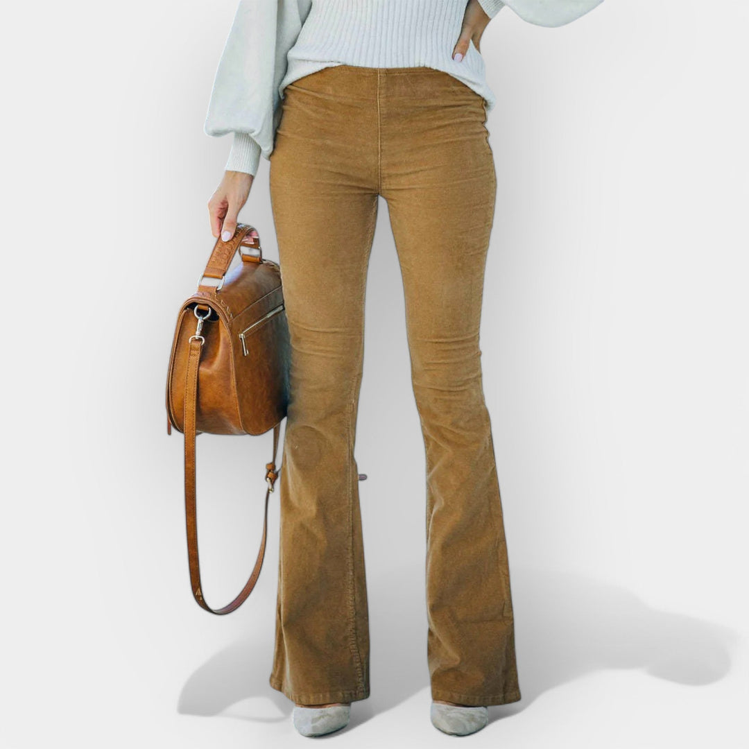 Aukšto juosmens plačių kojų kelnės