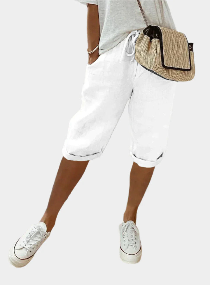 Stilingos Moteriškos Lino Kelnės