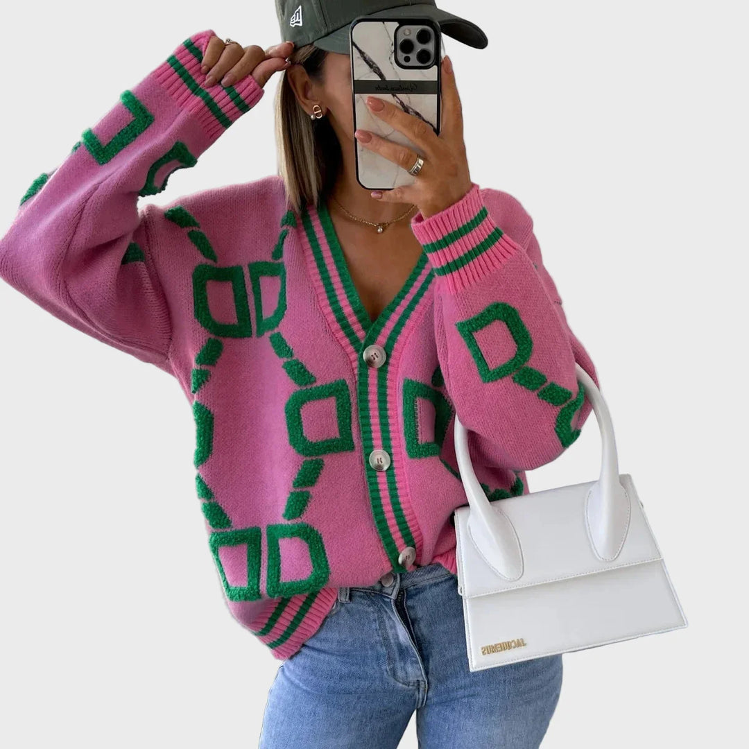 Moderni Megzta Liemenė su Geometriniu Raštu