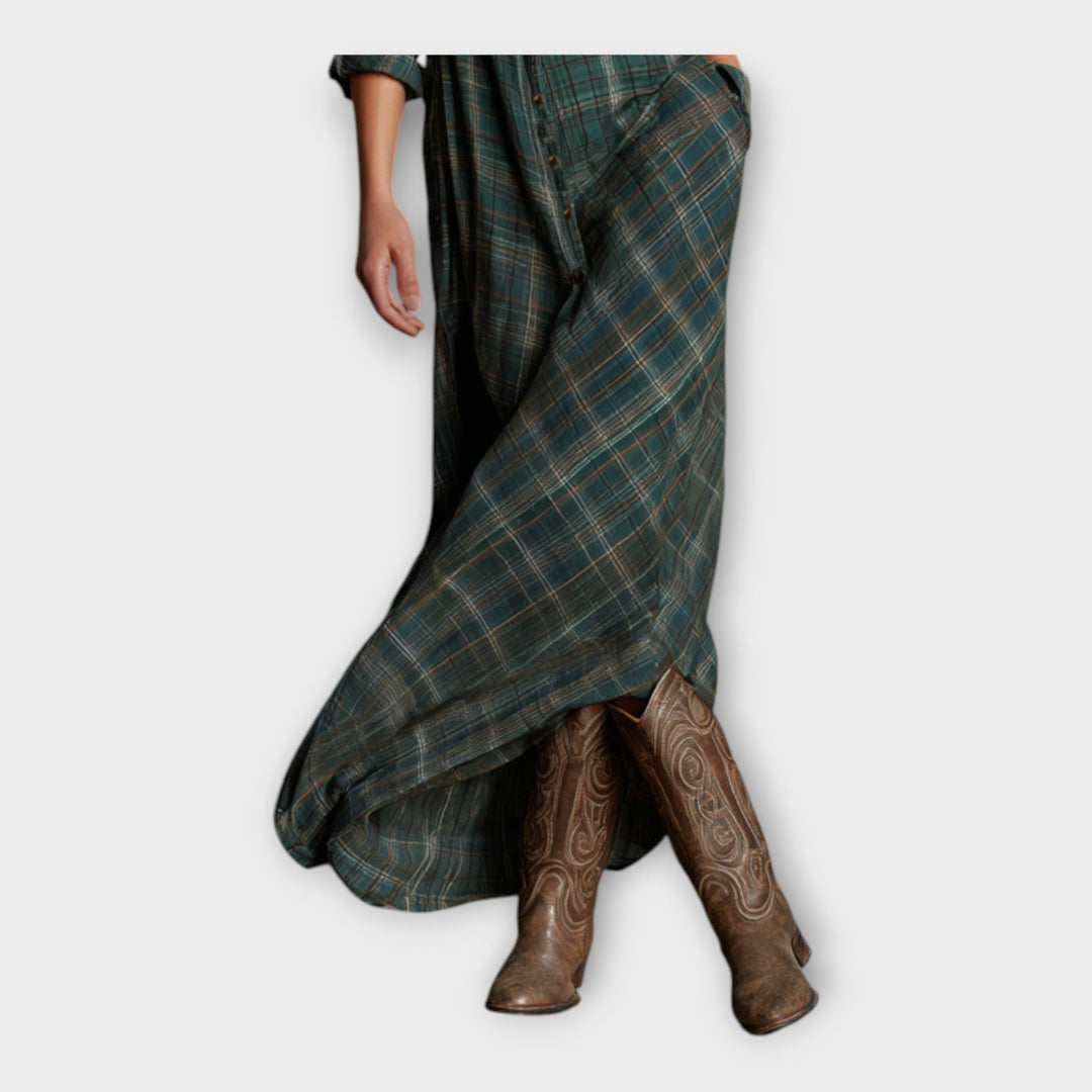 Elegantiška laikmečio stiliaus palaidinė suknelė