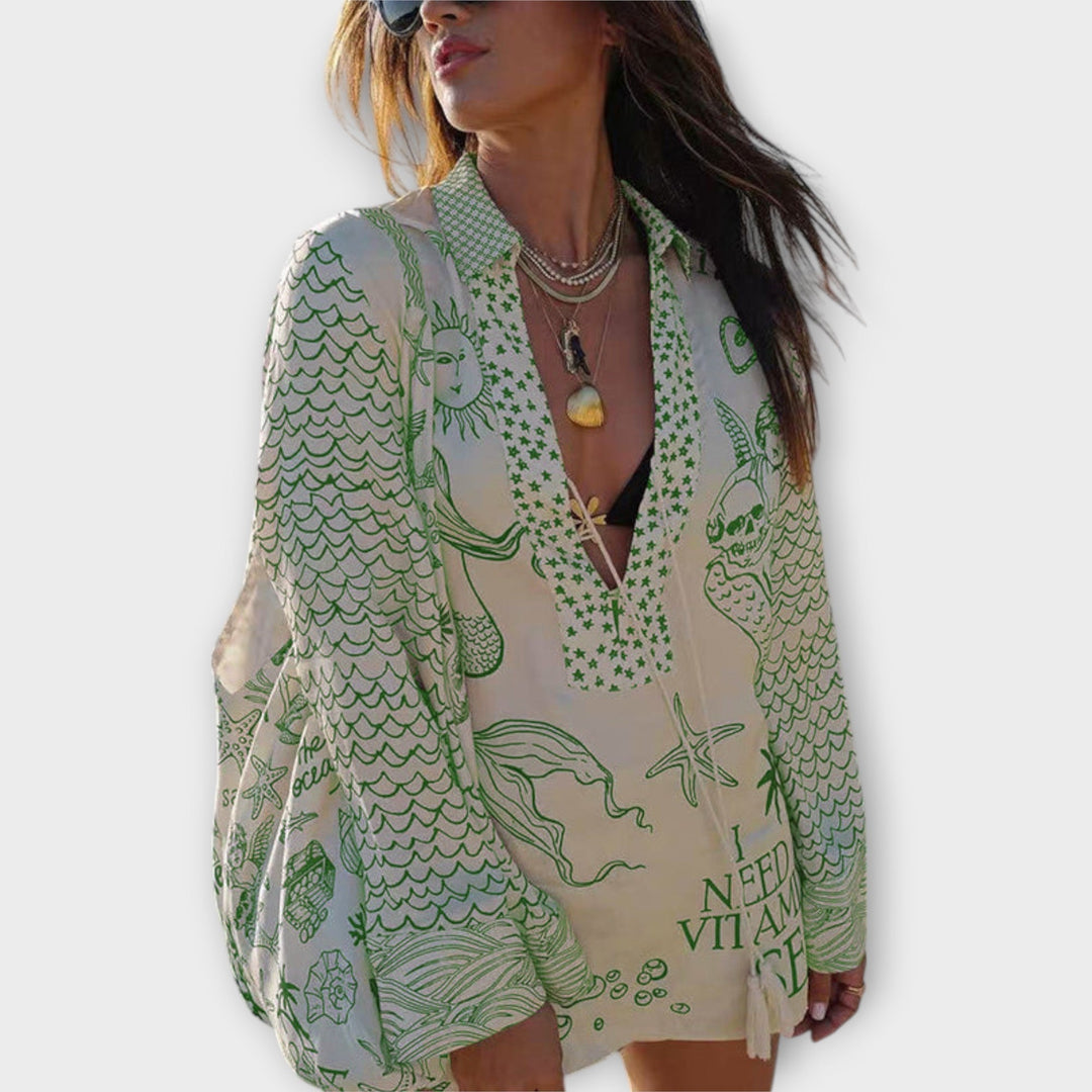 Liv - Satino Vandens Kutai Marškiniai ir Šortai Rinkinys