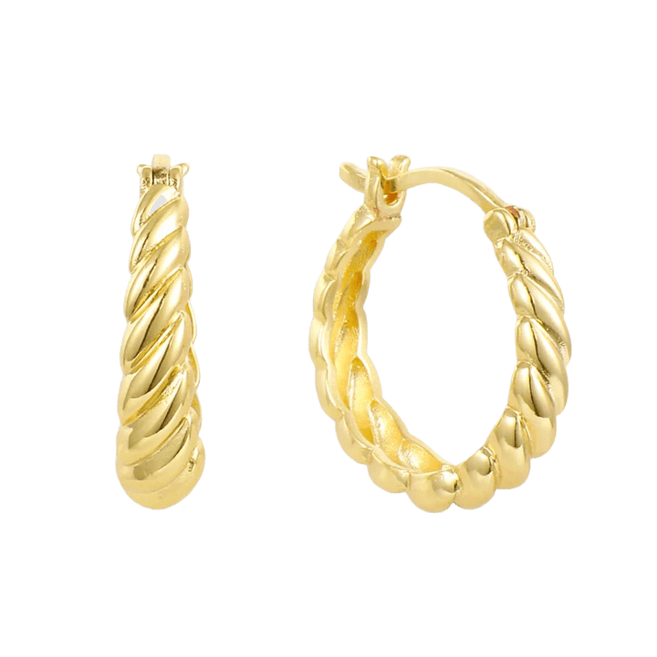 Apskriti Auskarai su Twist Stiliumi