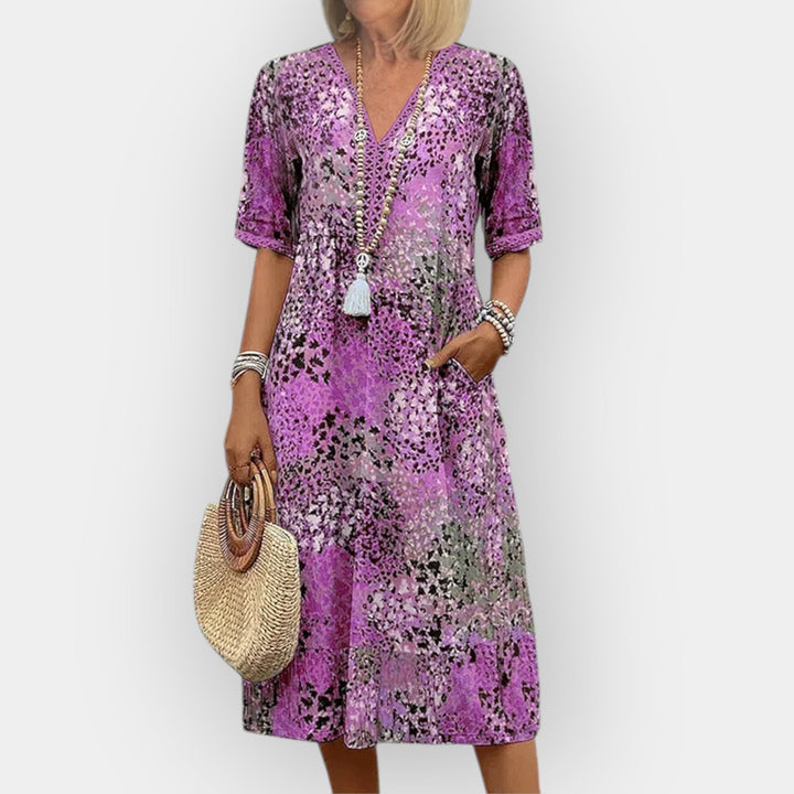 Stilinga Gėlių Midi Suknelė