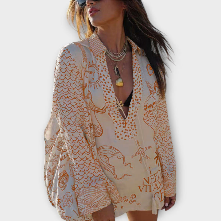 Liv - Satino Vandens Kutai Marškiniai ir Šortai Rinkinys