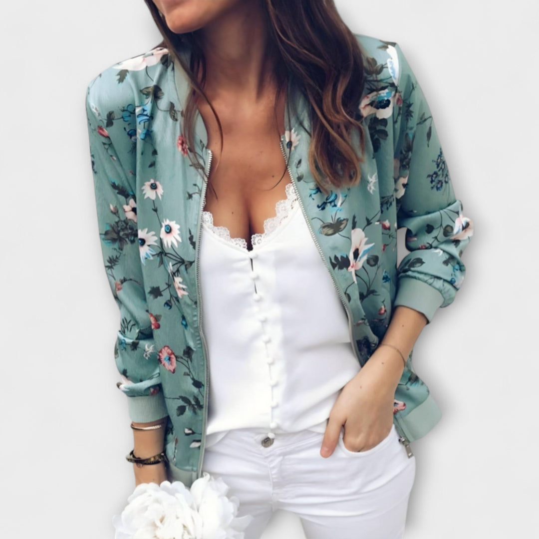 Kaelin - Stylish Bomber Jacket with Flowers