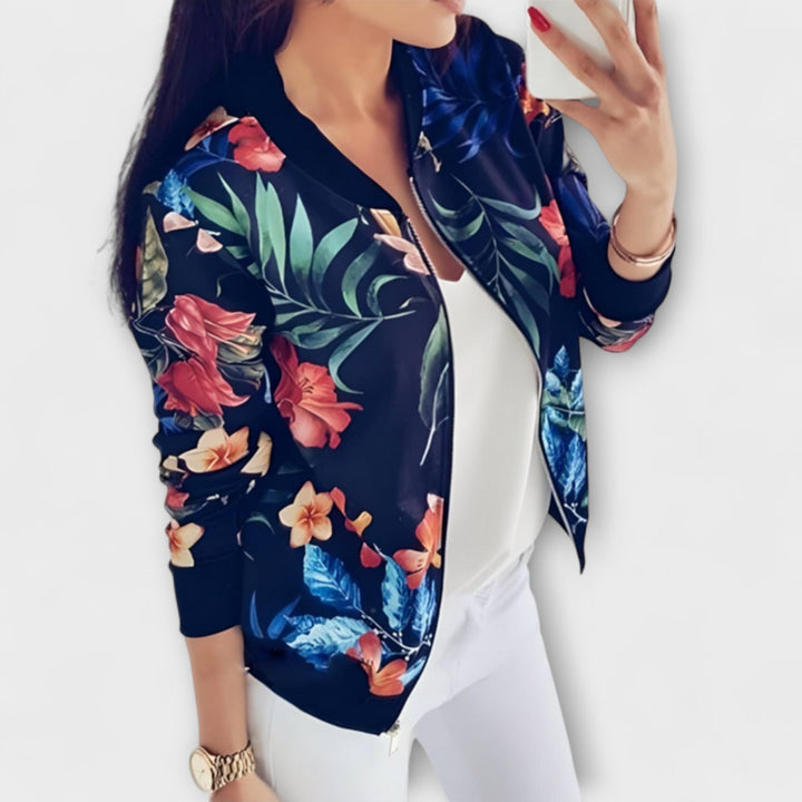 Kaelin - Stylish Bomber Jacket with Flowers