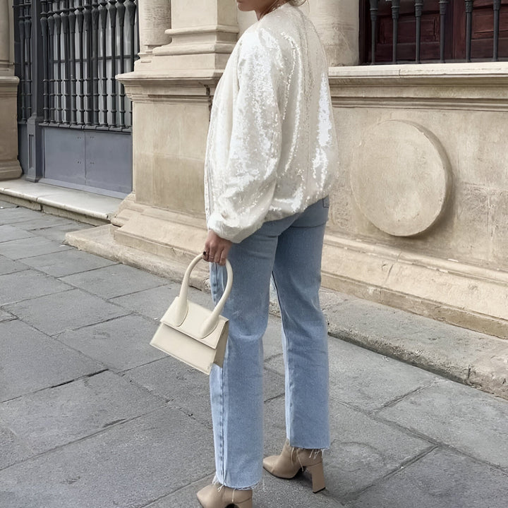 Journi - Elegantiškas Pailletten stiliaus paltas