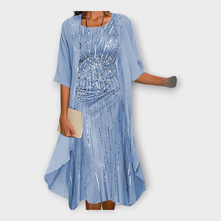 Lengva Suknelė su Išoriniu Švarku ir Raštais